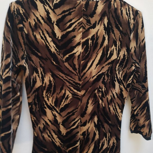 Betsey Johnson Vintage 90s Velvet Tiger Dress - Picture 6 of 7
